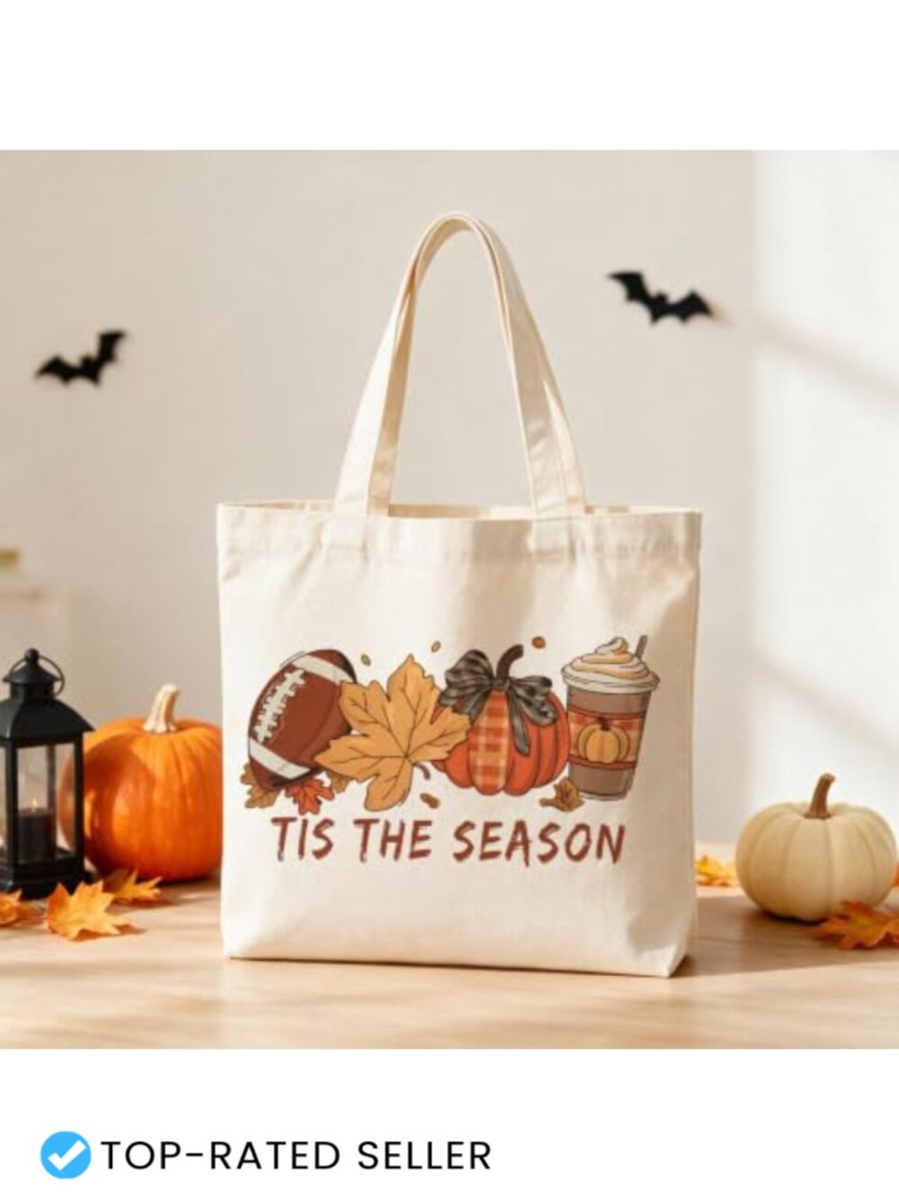 Canvas Tote Bag with Thanksgiving Motif for Shopping, Travel and Daily Use